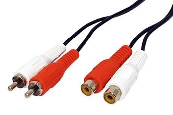 Kabel prodlužovací 2x cinch(M) - 2x cinch(F), 10m