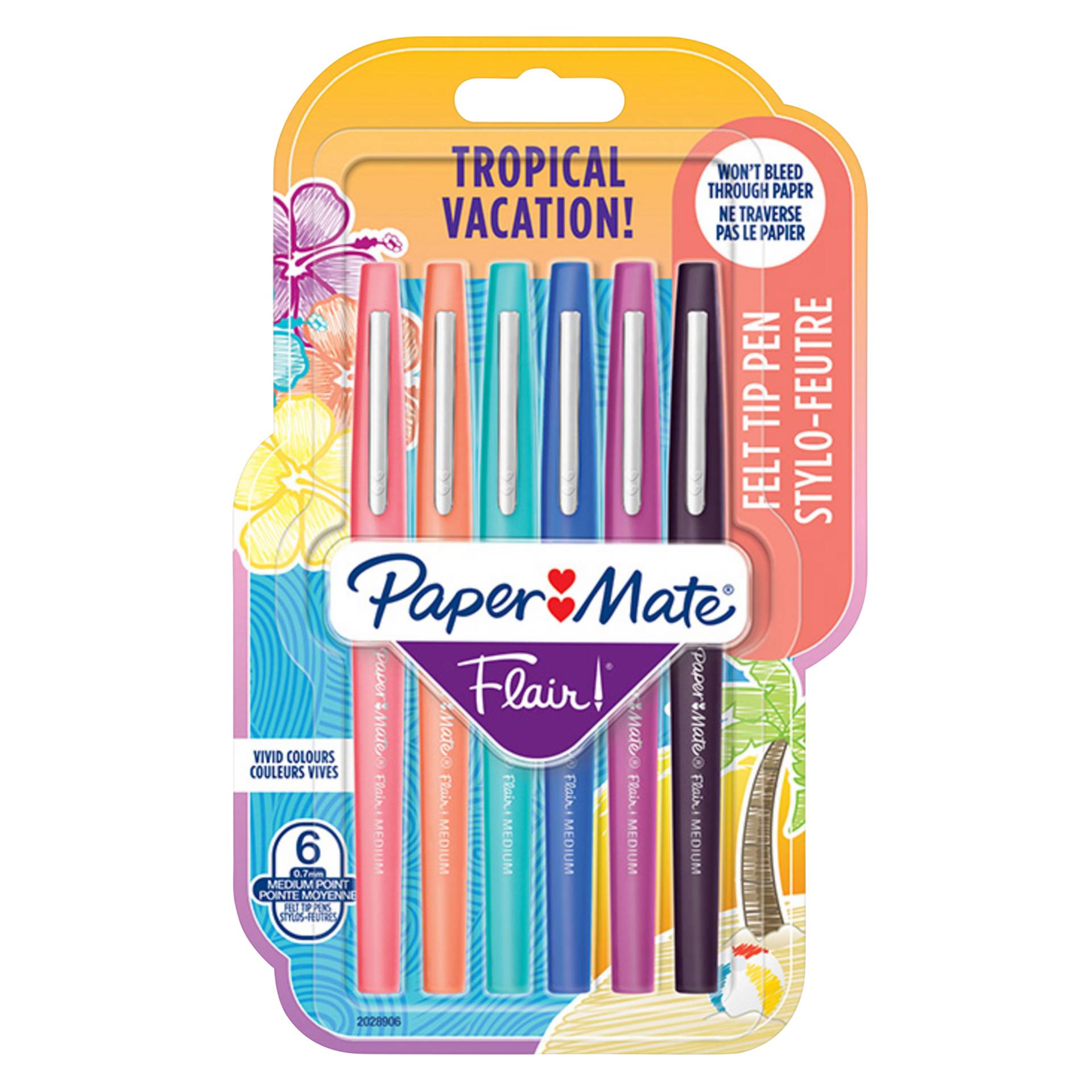 1x6 Paper Mate Flair Felt Tip Pen Tropical Vacation M 0,7 mm