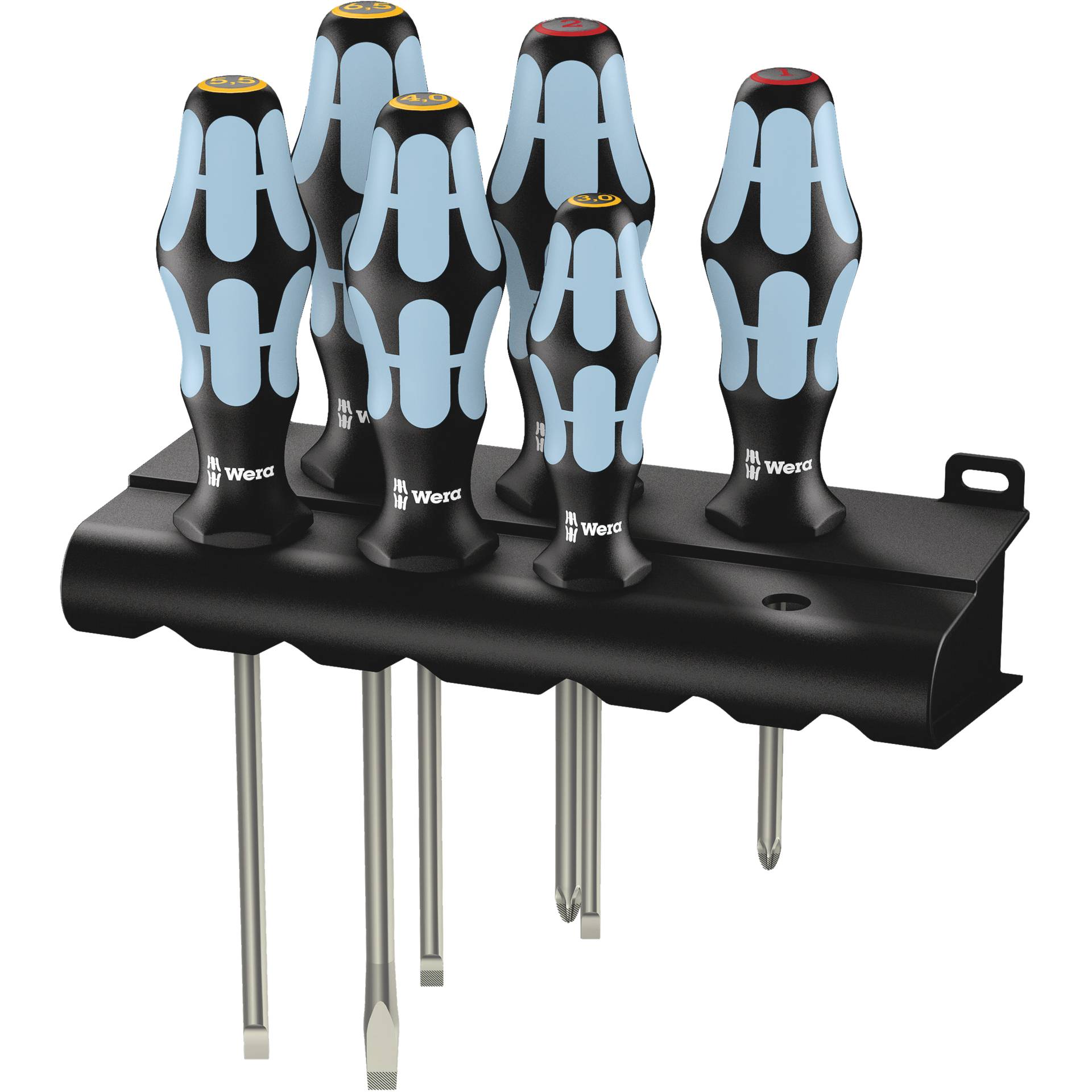 Wera 3334/6 Screwdriver Set Stainless Steel + Rack