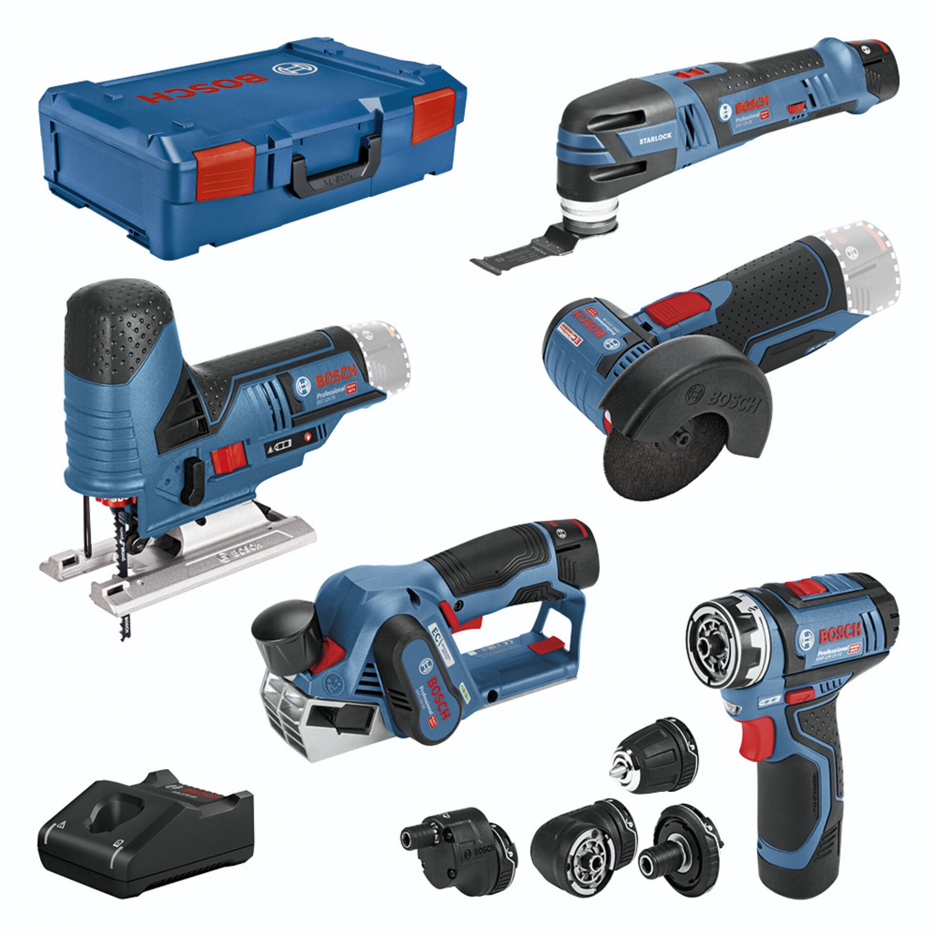 Bosch 12V Profi Set 5 pcs. GSR+GOP+GHO+GWS+GST