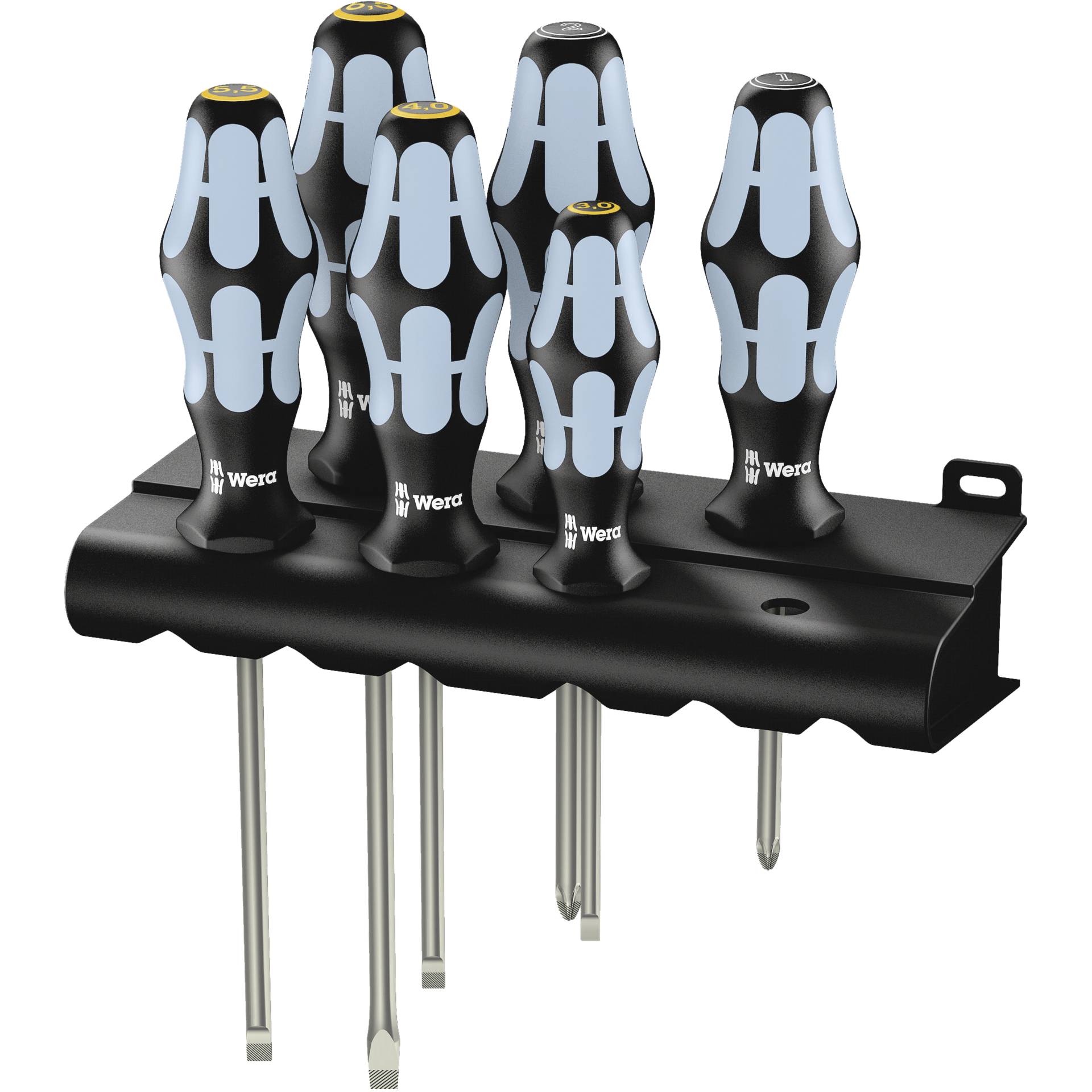 Wera 3334/3355/6 Screwdriver Set Stainless Steel + Rack