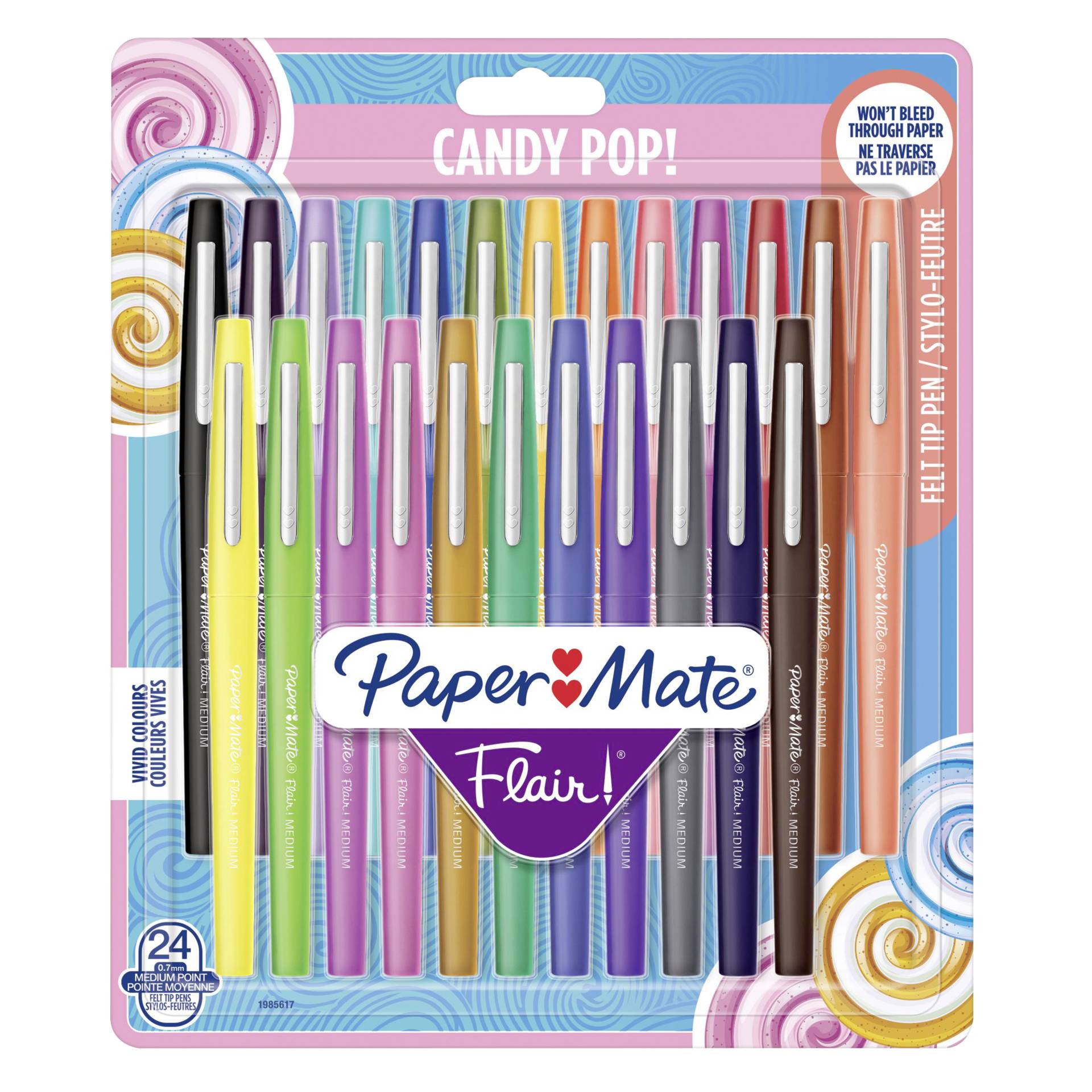 1x24 Paper Mate Felt Tip Pen Flair Candy Pop M 1,0 mm