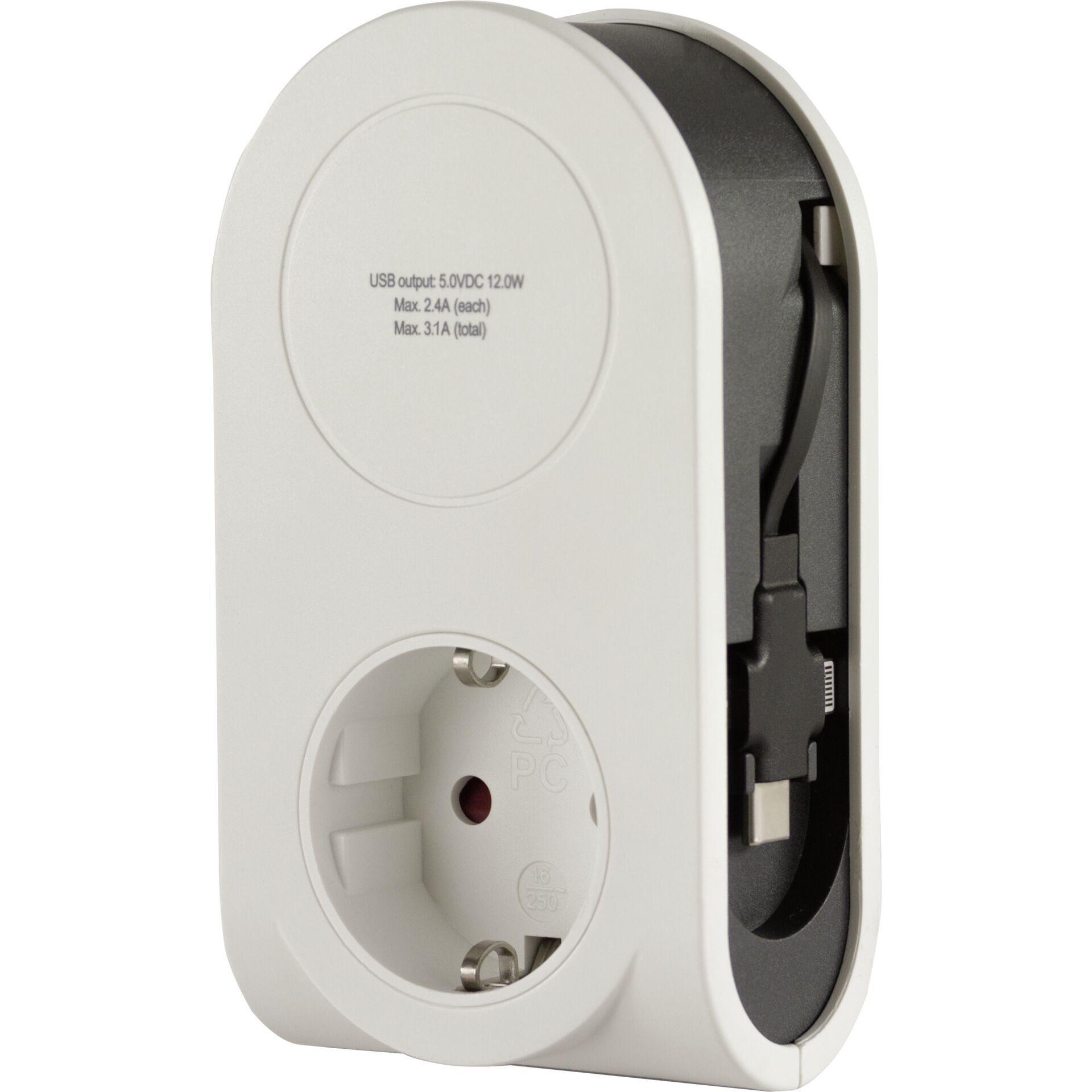 REV USB Charger Flex 3in1 0,8 m + 1x socket