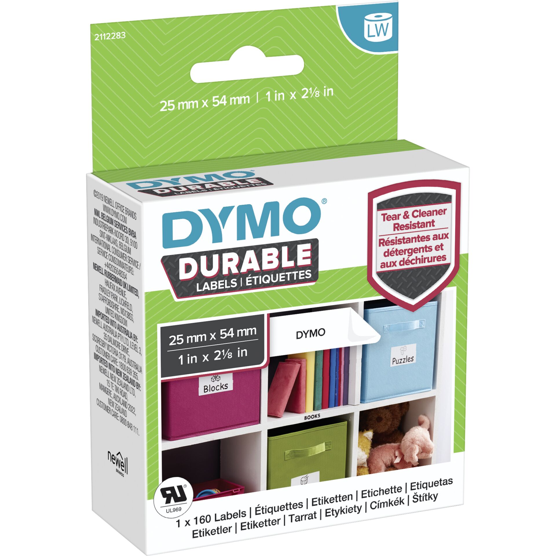 Dymo Durable Labels 25mm x 54mm white                1x 160 pcs.