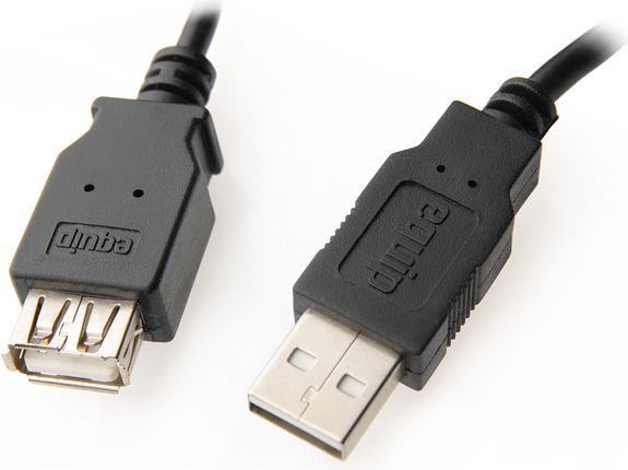 equip USB 2.0 predlžovací A-> A 1,8 m M / F, čierny