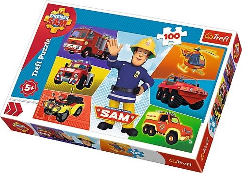 Trefl Puzzle 100 dielikov - Vozidlá hasičov Sama