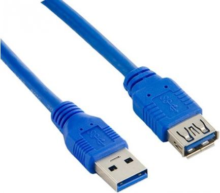 LANBERG USB-A M/F 3.0 kábel 3m, modrý