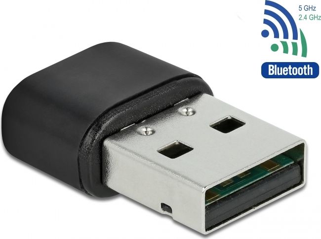 Delock Adaptér USB Bluetooth 4.2 a dvojpásmové WLAN ac/a/b/g/n 433 Mbps