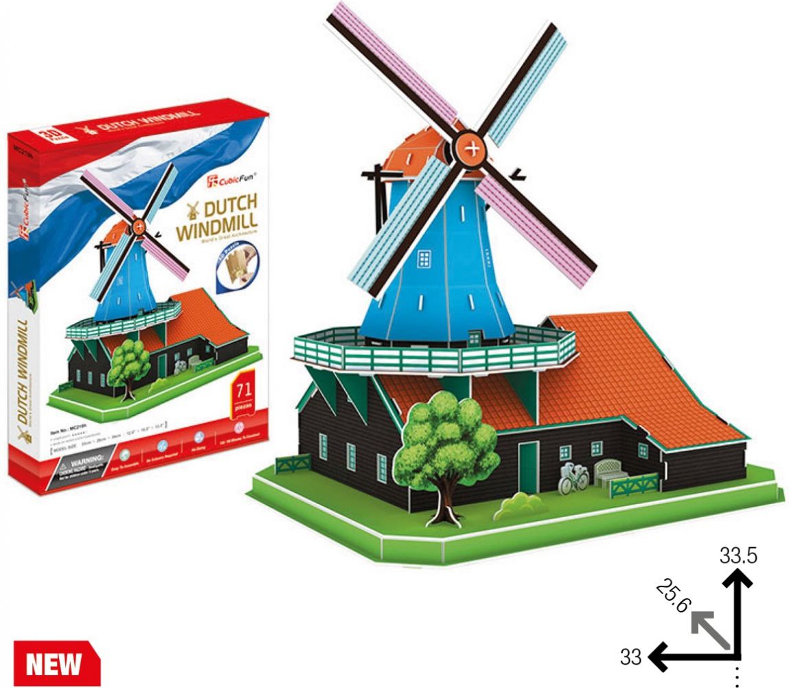 Puzzle 3D Wiatrak Holenderski Zestaw XL