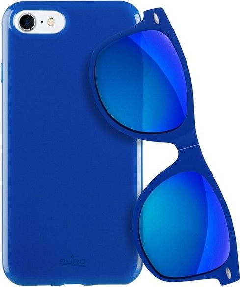 Puro Sunny Kit etui dla iPhone 7/8 + okuláry (IPC747SUNNYKIT1BLUE)