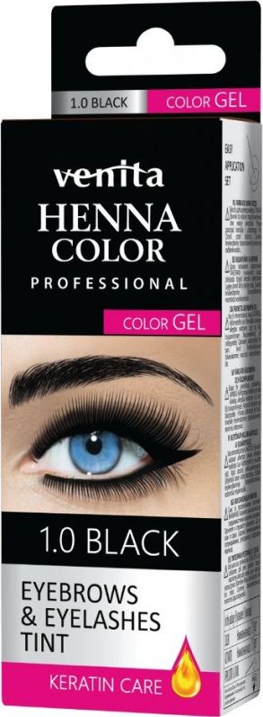 Venita Henna Color Gel gelové barvivo na obočí a řasy 1.0 Black