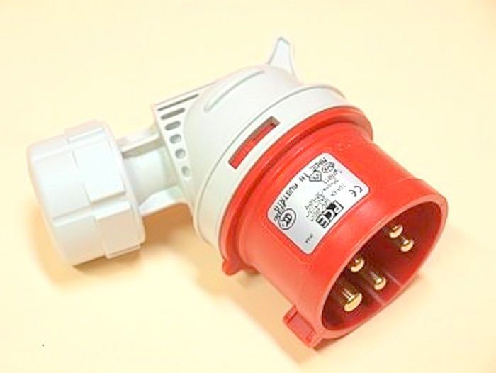 Přenosná šikmá zástrčka PCE IP44 16 A 3P+Z+N