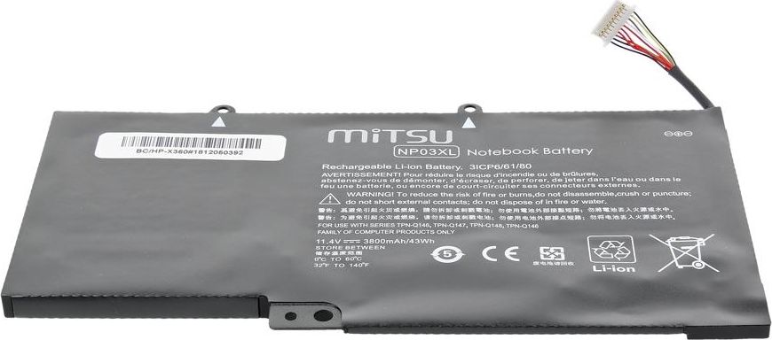 Batéria Mitsu Batéria pre HP Pavilion X360, 13-B, 15-U (3800 mAh) -BC / HP-X360