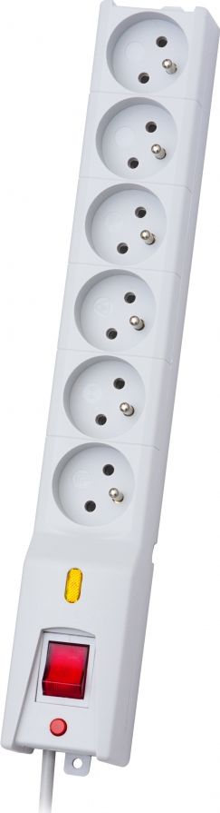 Listwa przeciwprzepięciowa LX 610, 1L, 5,0m, szara