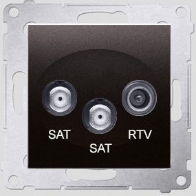 Kontakt-Simon SIMON54 Terminál SAT/SAT/RTV anténní zásuvka antracitová - DASK2.01/48