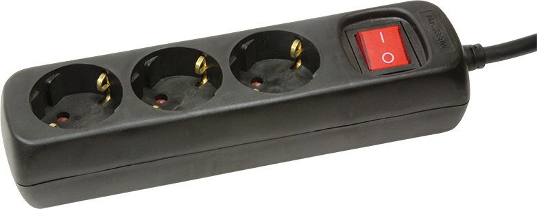 LOGILINK LPS206B LOGILINK - Napájacia lišta 3 zásuvky s vypínačom, 1.4m, čierna