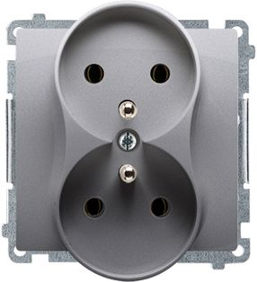 Kontakt-Simon Basic duální zásuvka s inox uzemněním