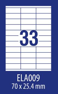 Avery Zweckform LABEL ZF ECONOMY 70X25.4MM 009 100ARK LABEL E100 ELA009 - ELA009