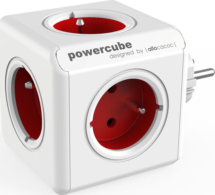 Allocacoc PowerCube Original Type E power extension 5 AC outlet(s) Indoor Red
