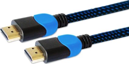 Kábel HDMI-HDMI v2.0, OFC, medený, 3D, herný, PLAYSTATION, modro-čierny, oplet, 4K, 3,0 m SAVIO GCL-05