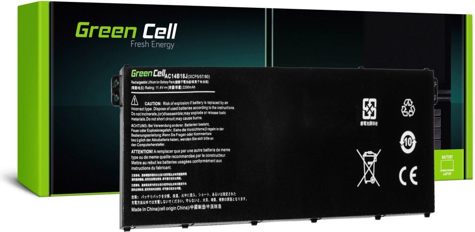 Batéria Green Cell AC14B8K AC14B18J pre Acer Aspire E 11 ES1-111M ES1-131 E 15 ES1-512 Chromebook 11 CB3-111 13 CB5-311 (AC52)
