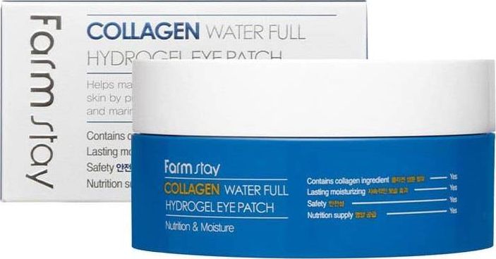 Farmstay Collagen Water Full Hydrogel Eye Patch Collagen Eye Plaves 60 PCS