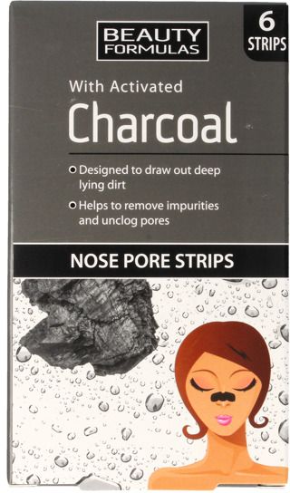 Beauty Formulas Charcoal Nos čisticí polštářky s aktivním uhlím 6 ks.