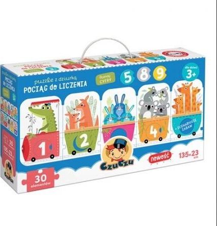 Czuczu Puzzle s dierkou Vláčik na počítanie 3+