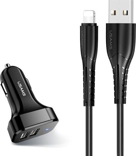 Usams nabíjačka USAMS Load. sám. 2xUSB C13 2,1A microUSB čierna / čierna NTU35MC13TZ