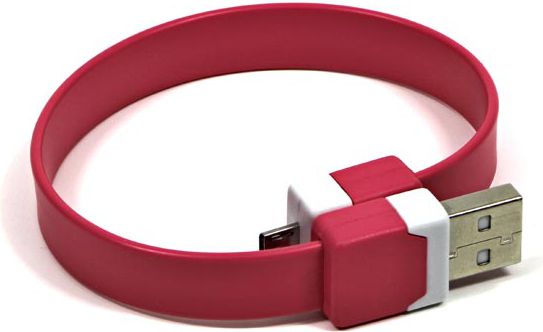 USB kábel Logo microUSB pútko na zápästie, ružové
