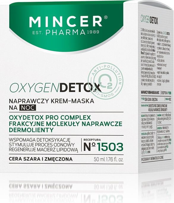 Mincer Pharma Oxygen Detox Repairing nočný krém-maska č. 1503 50ml