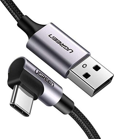 UGREEN Angled USB-C To USB-A Data Cable Black 1M