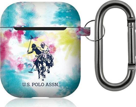 Ochranné pouzdro US Polo Assn USACA2PCUSML Tie & Dye Collection pro AirPods 1/2 modré