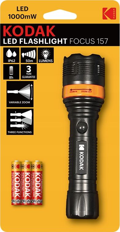 Svietidlo Kodak Kodak Focus 157 Led turistické svietidlo 60lm Ip62 Zoom + 3 batérie