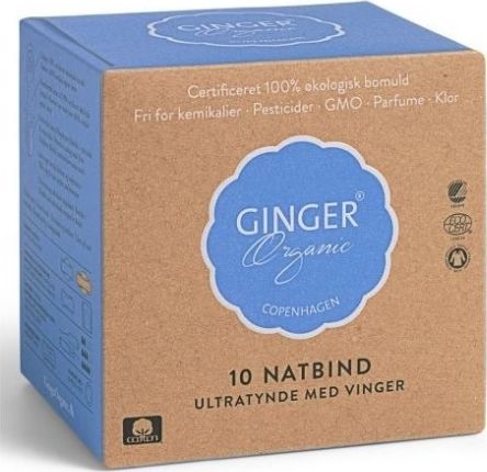 Ginger Bio GINGER ORGANIC_ Hygienické vložky na noc 10 ks