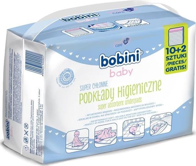Bobini BOBINI BABY-HIG PŘEKLÁDACÍ VLOŽKY. JEDNORÁZOVÉ 10+2 - BO-000001