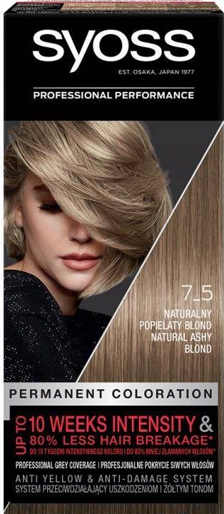 Syoss Farba na vlasy trvalo farbiaca 7-5 Natural Ash Blonde