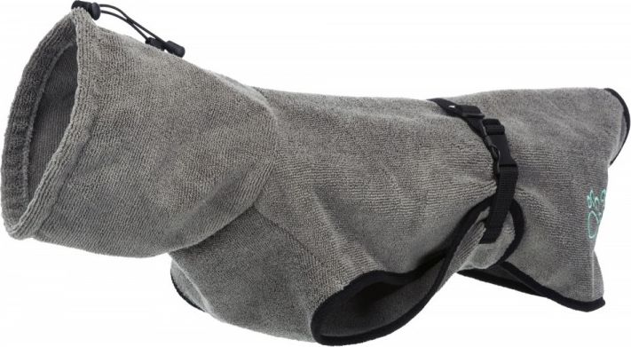 Župan Trixie, pre psa, sivý, froté, S: 40 cm