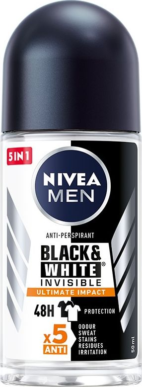 Nivea Nivea Men Deodorant BLACK&WHITE INVISIBLE Ultimate Impact 5v1 roll-on 50ml