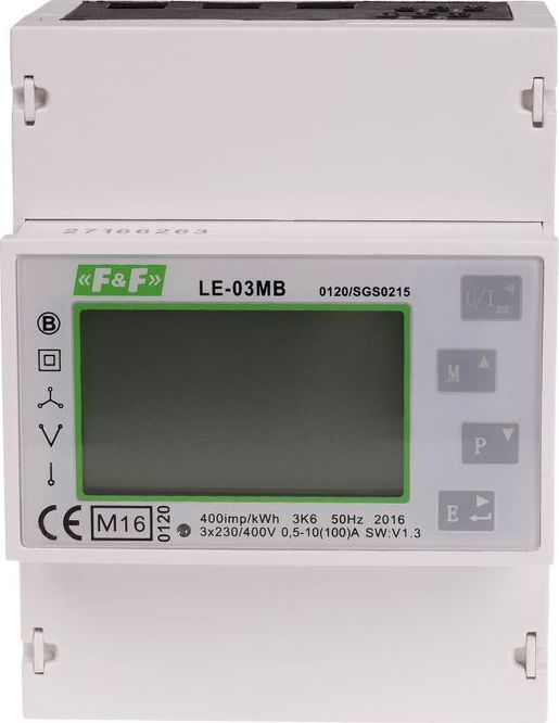 F&amp;F 3-fázový elektroměr s LCD displejem 100A LE-03MB