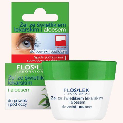 FLOSLEK Očný gél s rozjasňovačom a aloe vera kelímok na viečka 10g