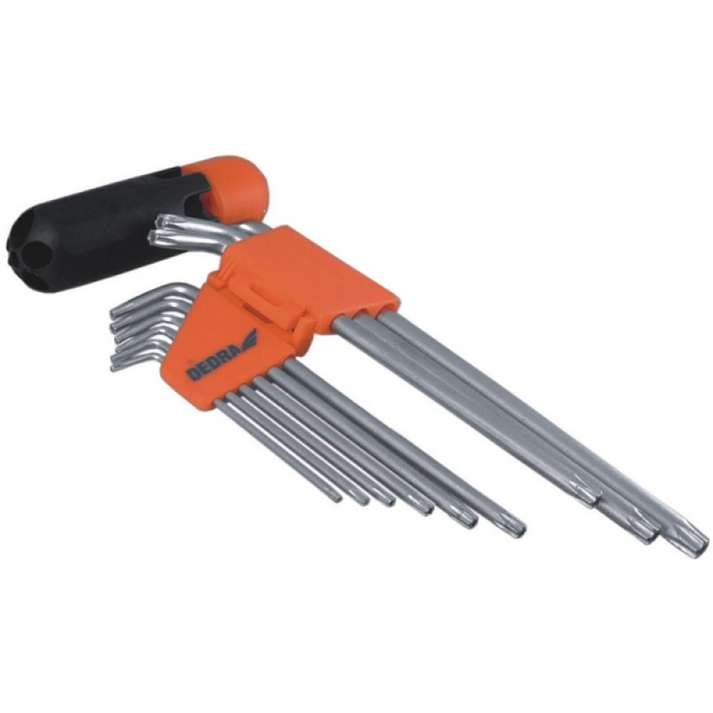 Dedrá Sada kľúčov Torx L-kľúč typ L T10-T50 s otvorom, 9 ks. (0654)