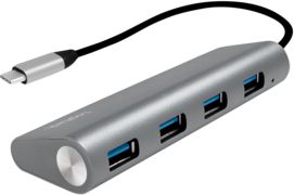 USB HUB LogiLink USB-C 3.1, 4portový, hliníkový kryt