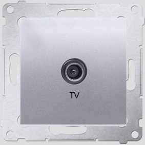 Kontakt-Simon SIMON54 TV anténní zásuvka stříbrná - DAK1.01/43