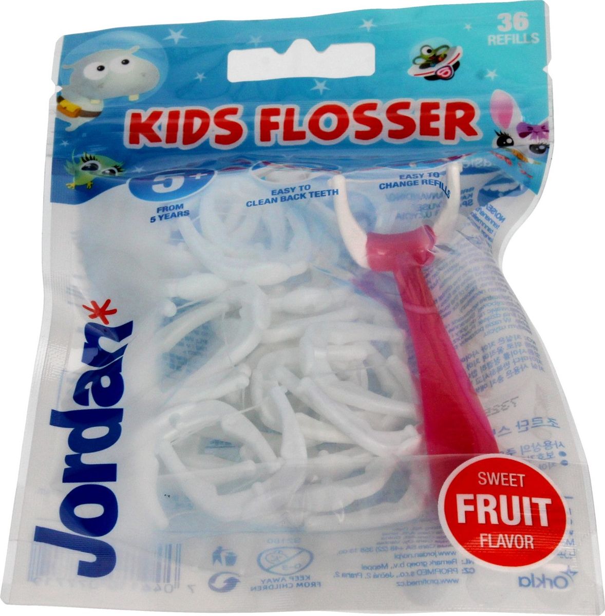 Jordan Jordan Kids Flosser Dentální nit pro děti 5+ 1 balení - 36 ks