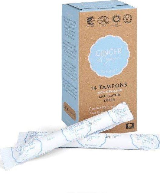 Ginger Bio GINGER ORGANIC_Tampony Super bio tampony s aplikátorem 14 ks