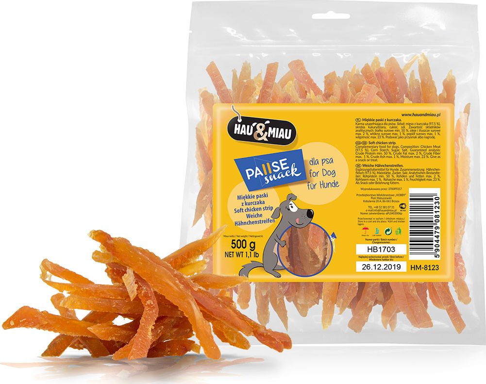 Hau Miau HM Psí pochoutka sušené kuřecí maso 92% 1/2 kg univerzální