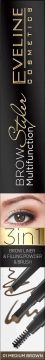 Eveline Brow Multifunkční Styler 3v1 tužka na obočí č. 01 Medium Brown 1 ks