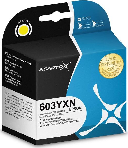 Inkoust Asarto Inkoust Asarto pro Epson 603YXN | C13T03A44010 | 350 stran | žlutá