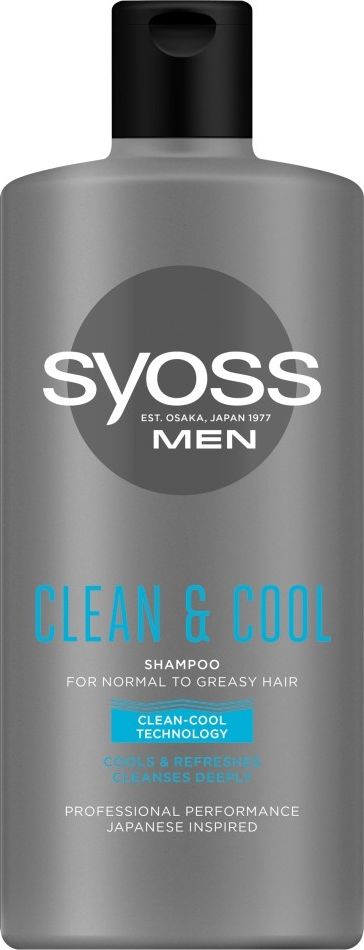Syoss Syoss Men Clean &amp; Cool Szampon odświeżający - włosy normalne i przetłuszczające 440ml